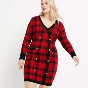 NWT Plaid Sweater Dress